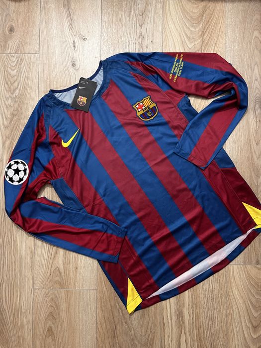 Tricou de fotbal cu maneca lunga Nike FC Barcelona finala champions league 2006 Ronaldinho 10 Nou