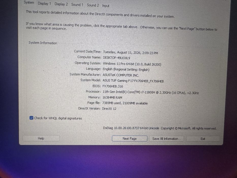 Asus tuf gaming f17 i7 nvidia