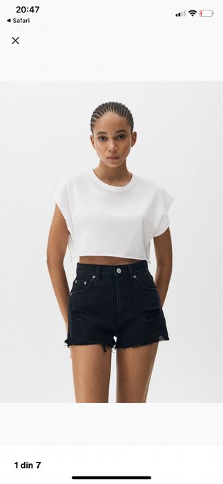 Jeans scurti negri Pull and bear