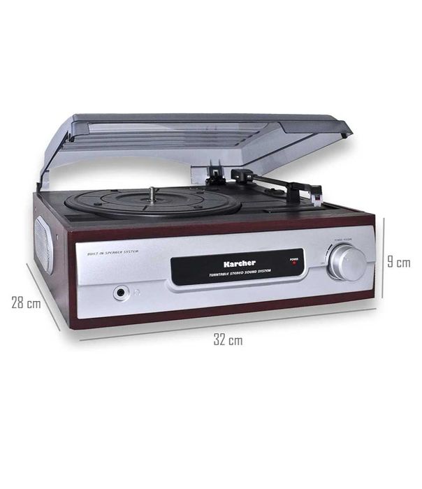 Karcher KA 8050 Record Player with in-built Speakers Silver