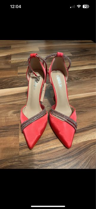 Pantofi eleganți roz cu toc – mărimea 38 – purtați o singură dată