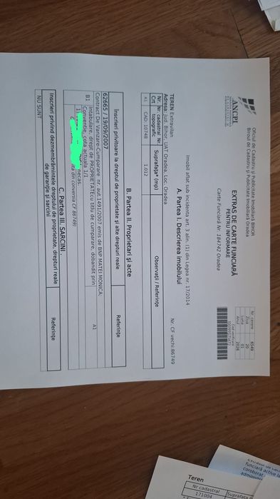 Teren in Grigorescu 1012 mp