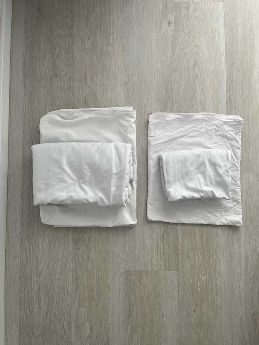 Lenjerie 5 piese bumbac alb patut 120x60 cm bebe