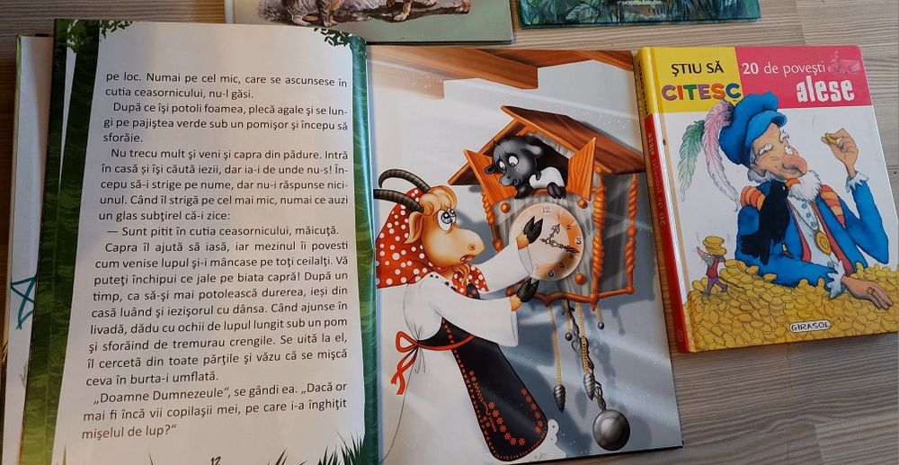 Set carti povesti cartonate cu pagini lucioase si ilustratii