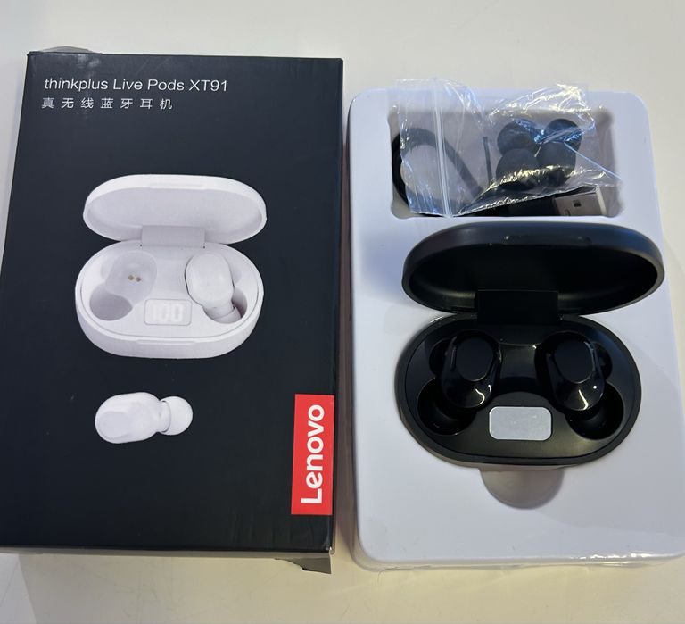Слушалки Lenovo XT91, TWS, Bluetooth 5.0, Черени