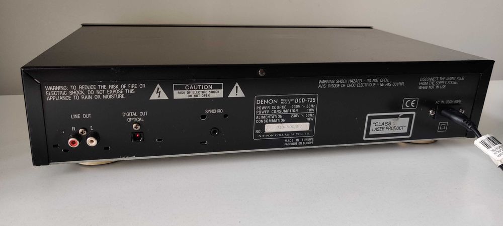 CD Player Denon DCD-735 – ALPHA Processing – Dual DAC – Optical – Made in Europe