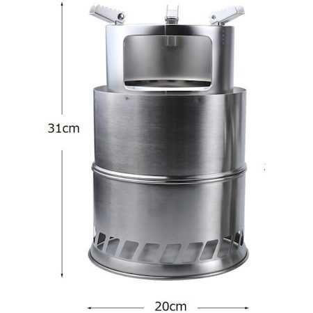 Мини сгъваема фурна/грил за къмпинг/туризъм, Стомана, 31x20 см