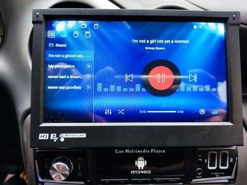 Navigatie Android 1DIN Universala Ecran Retractabil - CarPlay QLed DSP