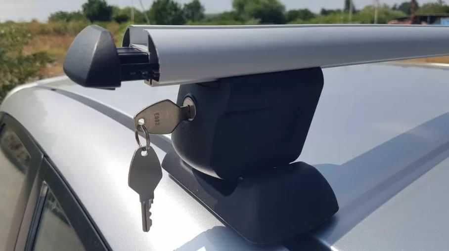 Греди напречни за багажник за кола за фабрични резби на покрива, 120см, с ключ