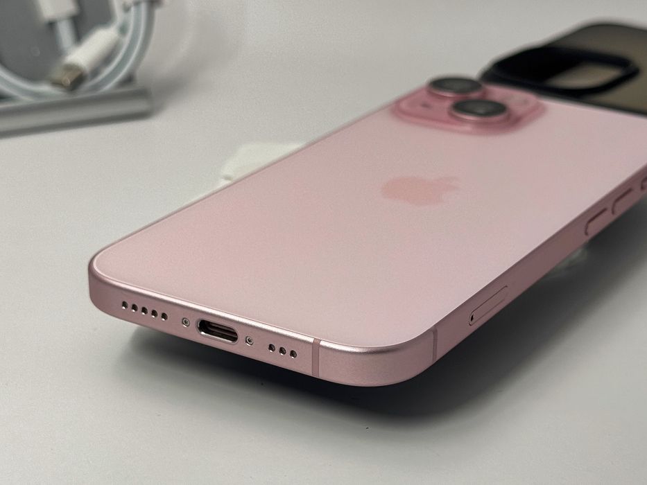 iPhone 15, 128GB, Pink, 100% батерия, КАТО НОВ, 2г. ГАРАНЦИЯ!