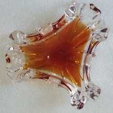 Новая пепельница (богемское стекло, коричневая)