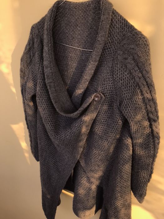 Cardigan tricotat Gri pulover lung
