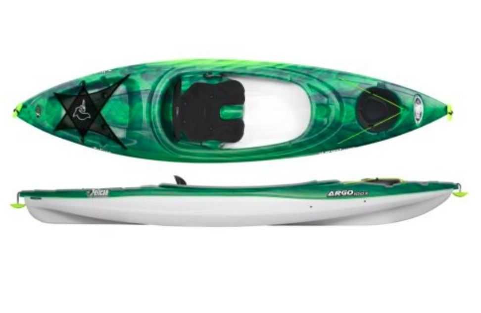 Set caiac sit-in Pelican Argo 100X (Canada) verde + padela 4 piese verde - noi, nefolosite