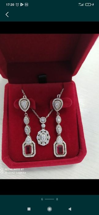Серьги и подвеска серебро 925 новые