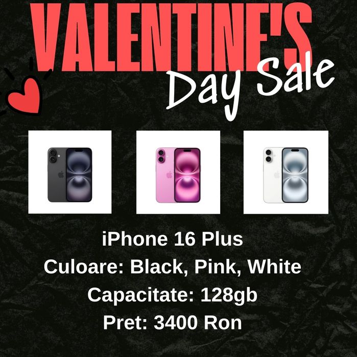 Oferta!! iPhone 16 Plus 128gb Black/Pink/White Neverlocked/Garantie