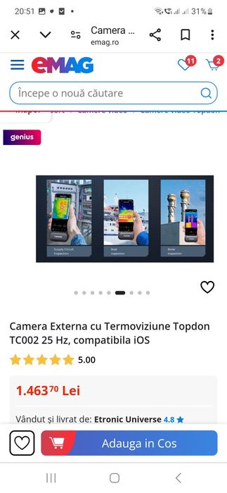 Camera externa termoviziune Topdon