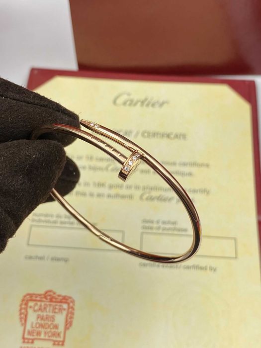 Brățară Cartier Cui Slim 16 Aur Roz 18K cu Diamante