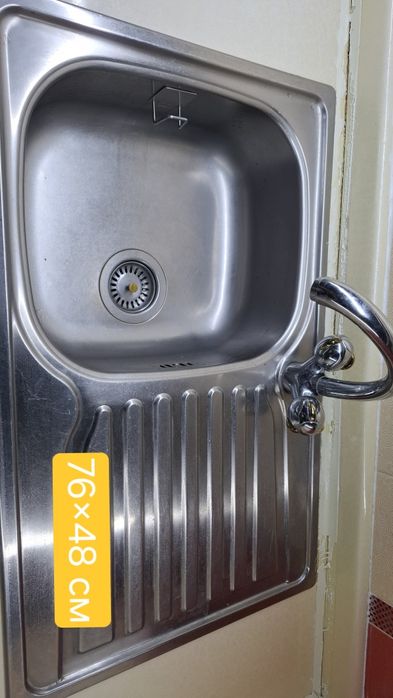 Мойка кухонная  размеры 76× 48 см со смесителем