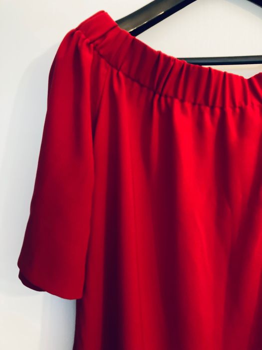 Rochie rosie triplu voal
