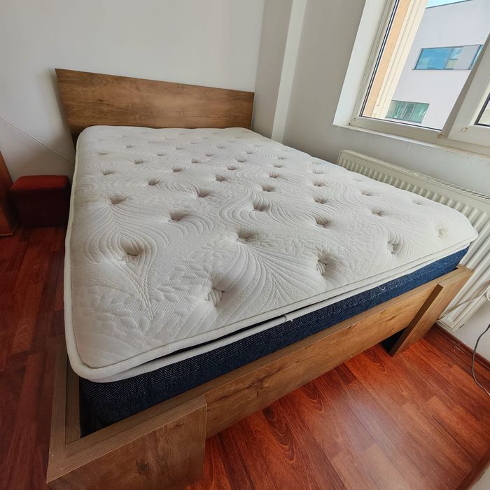 Saltea premium 140x200, arcuri + spuma + topper, ferma, 35 cm