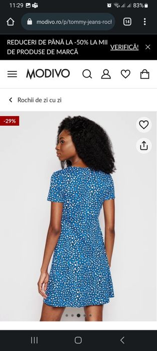 rochie de zi noua Tommy Hilfinger marime M bleumarin regular fit