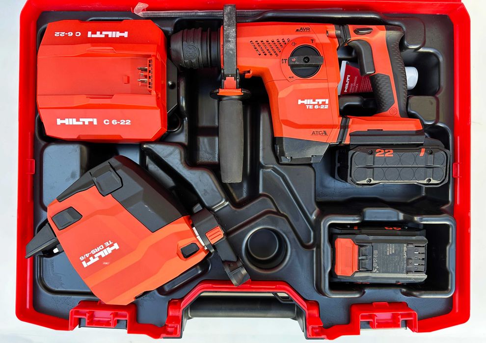Hilti TE 6-22 + TE DRS-4/6 Nuron - Безчетков перфоратор с прахоул 2024