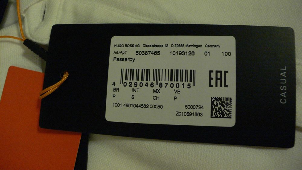 НОВ: BOSS поло фланелка д.ръкав.S(46).Бял.Други: ArmaniJeans;FredPerry