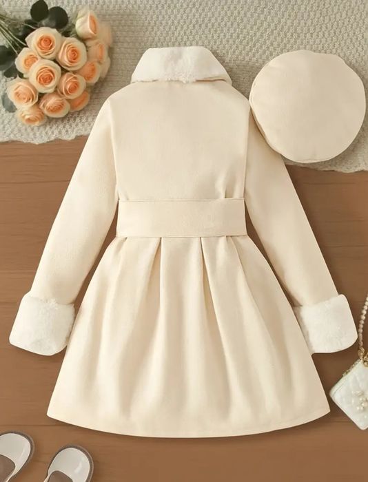 Есенно палто с шапка 150-165 размер 13-14г. Ново