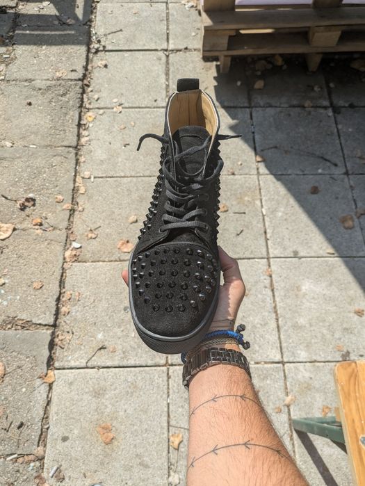 Louboutin High Top Black Suede (mărimi: 44)