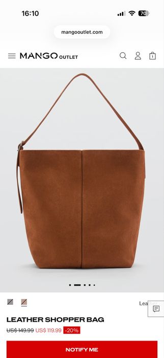 Сумка замшевая Mango