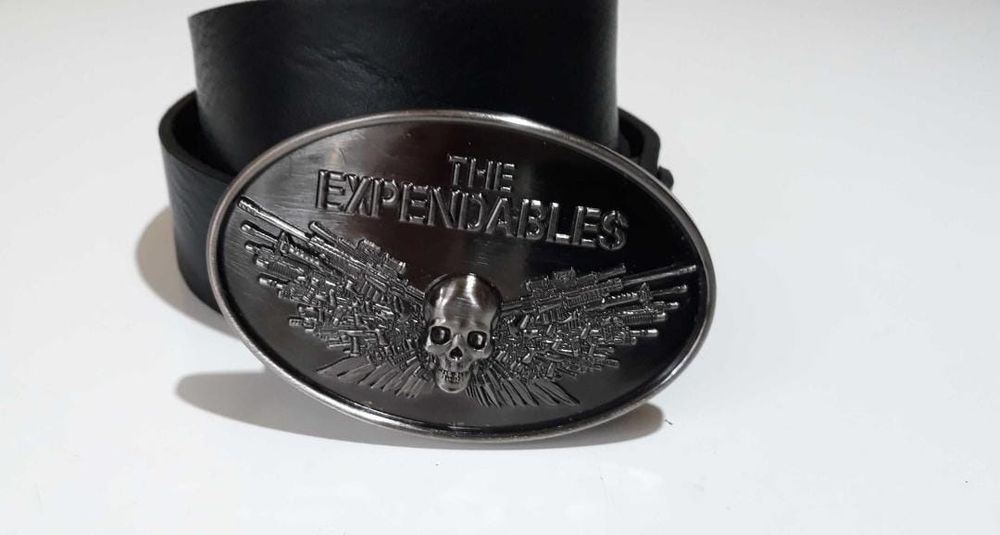 Curea piele naturala , catarama The Expendables, neagra