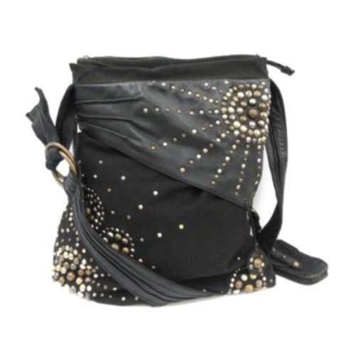 Чанта за през рамо Diesel- плат,Y2K, с кожени детайли, капси, кросбоди