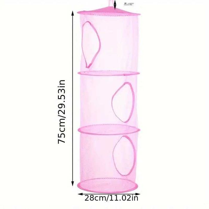 Сгъваем кош за съхранение на играчки или дрехи с 3 рафта