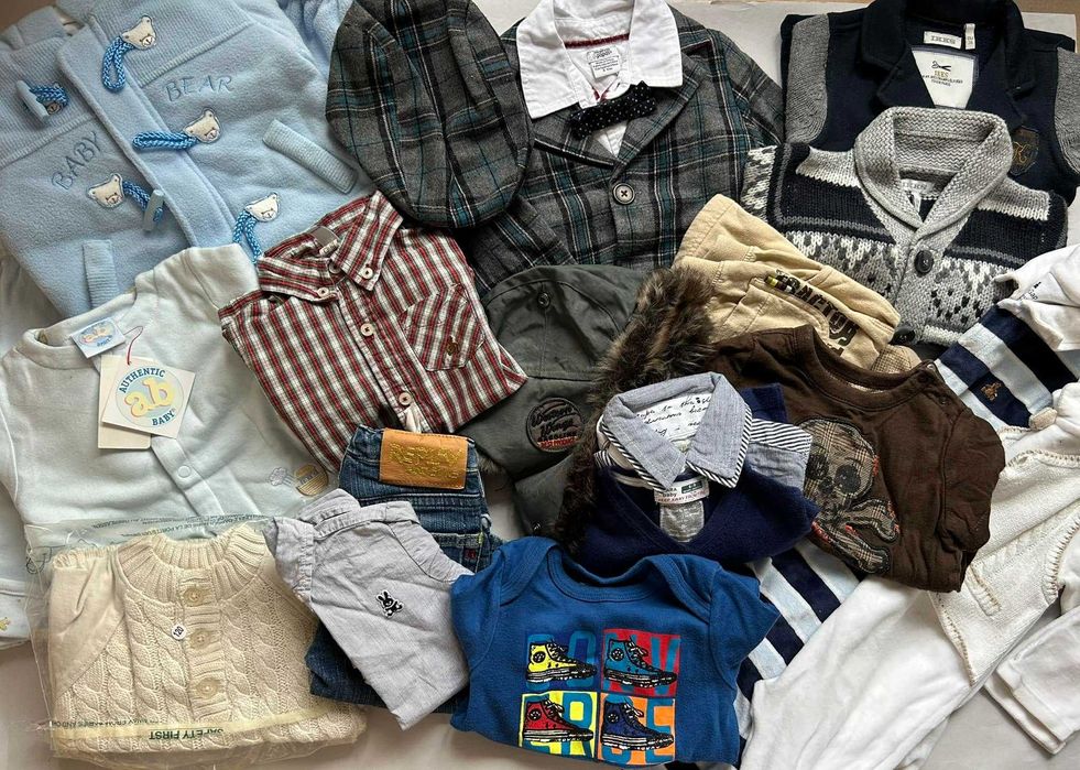 Лот дрехи за момче 6-12 м. – сетове Mamas & Papas, IKKS, GAP, Mothercare