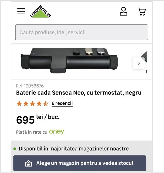 Baterie cada Sensea Neo cu termostat -negru (Leroy Merlin)