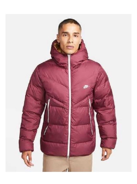 Куртка пуховик оригинал найк. В бордовом цвете.