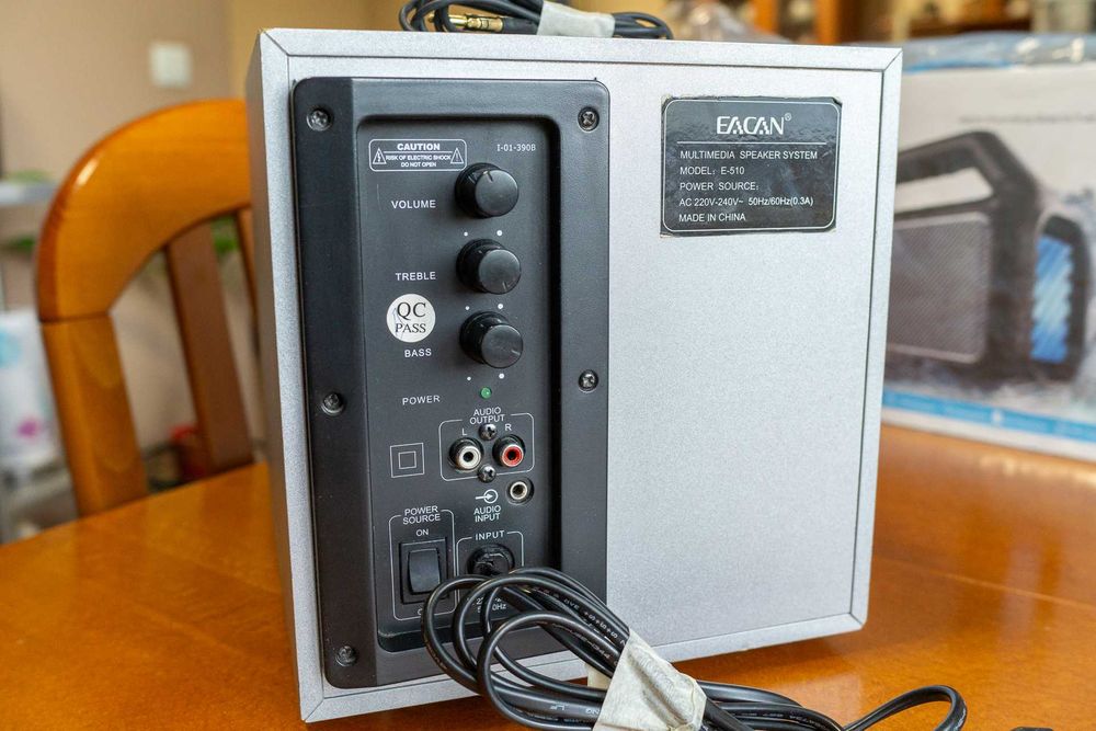 Качествена 2.1 Аудио Система EACAN E-510 (Дървен корпус и мощен бас)