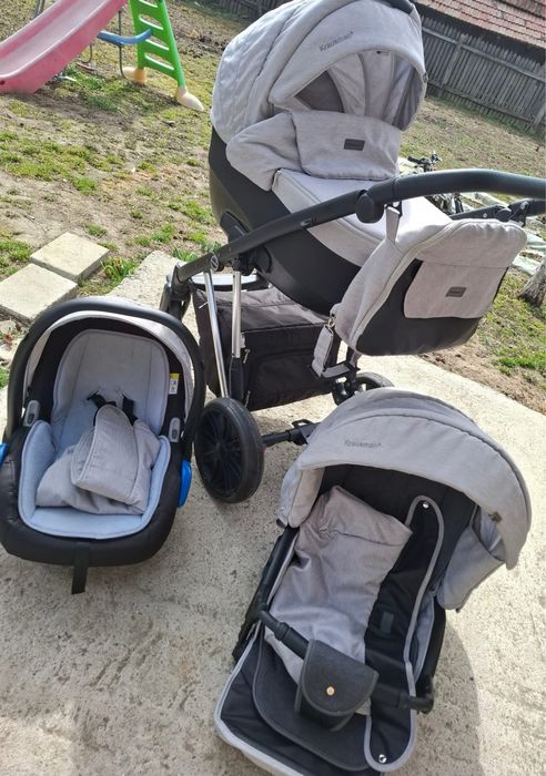 Căruț Krausman 3in1 model Lexxo Silver Gray Black