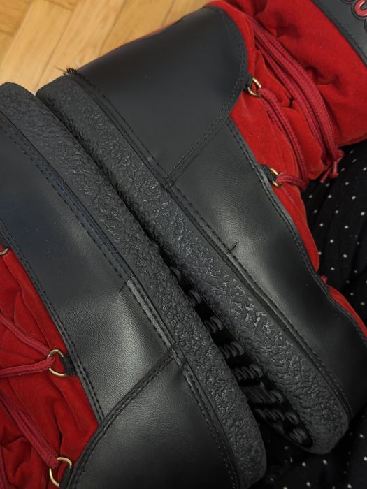Love Moschino Moon Boots Roșu catifea negru mărimea 38-40