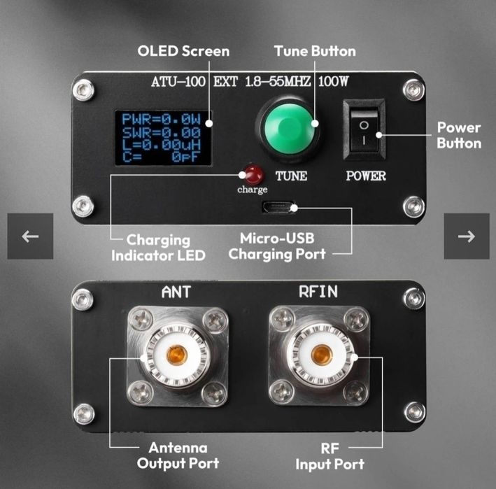 Tuner automat de antenă Radiodvdity ATU-100  1,8–55 MHz