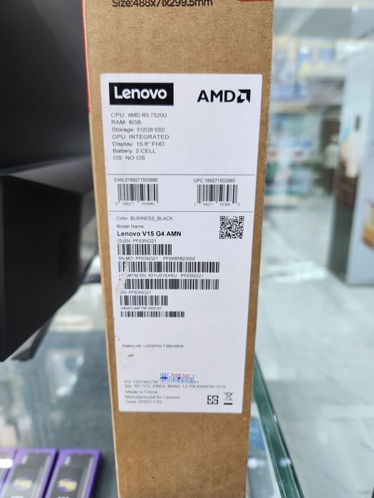 Noutbuk Lenovo V15 G4 AMN Ryzen 5-7520U 8GB 512GB SSD 15.6 FHD IPS