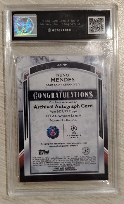 Нуно Мендес автограф, оценен 9
