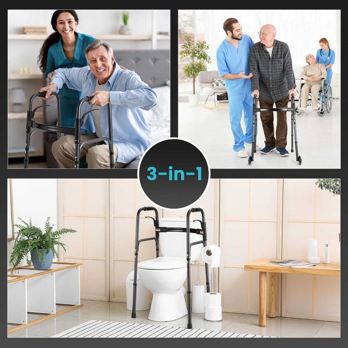 НОВА! Лека сгъваема проходилка с колелца, регулируема и тригер функция