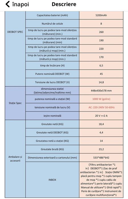 Robot aspirator cu mop Ecovacs T20e