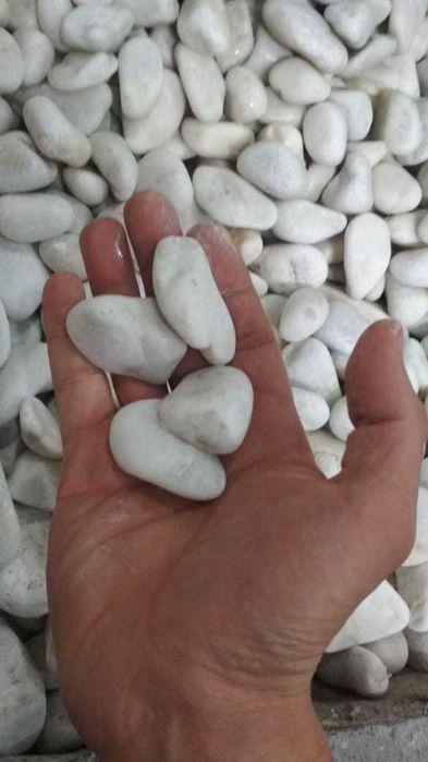 Галька белая крупная, галька для сада, камень садовый, камень