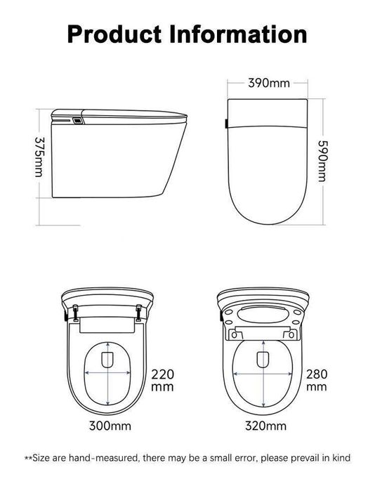 Интелигентна смарт тоалетна за вграждане с биде, подгрев и сушене