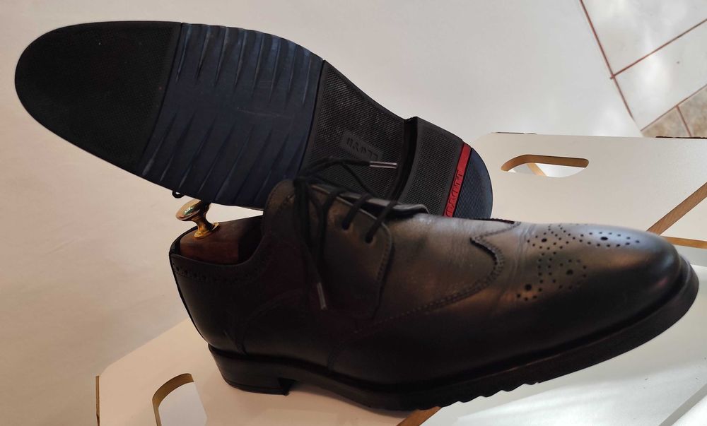 Pantofi derby 42 brogue premium LLOYD piele naturala moale albastru