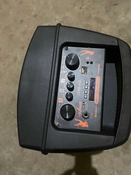 Активна Караоке Тонколона 2х8 инча с Безжичен Микрофон и RGB светлини