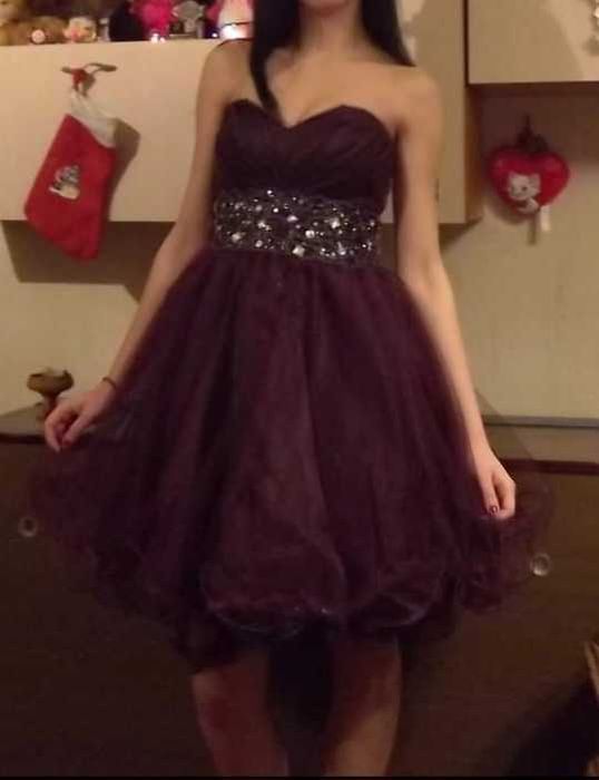 Бална/официална къса рокля, лилава