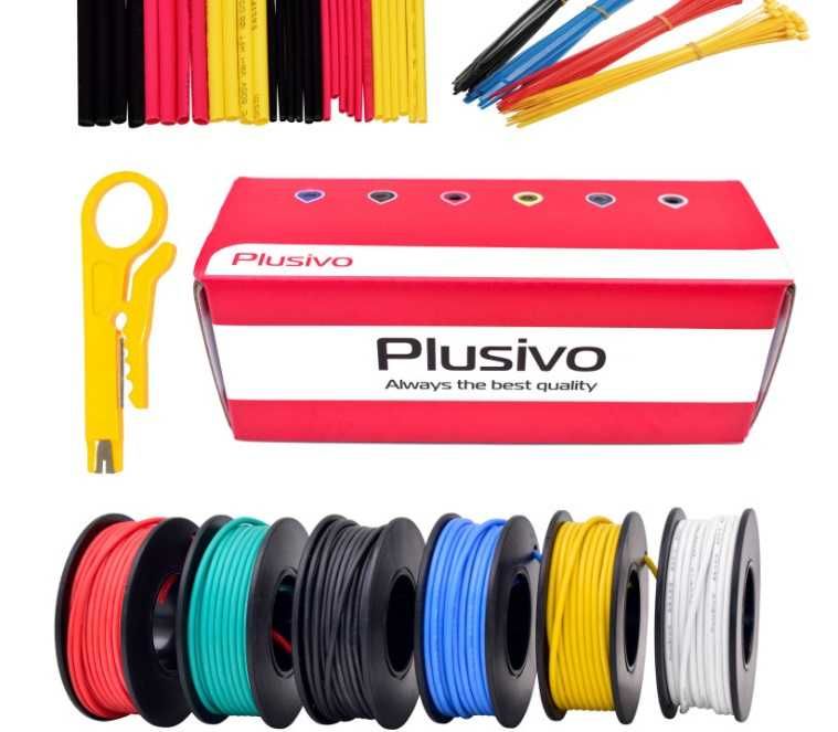 Set de fire siliconice Plusivo (22AWG, 6 culori, 7m fiecare) cabluri